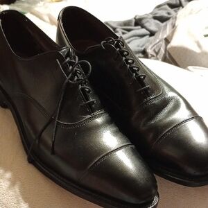 Allen Edmonds Black Leather Oxfords Cap Toe